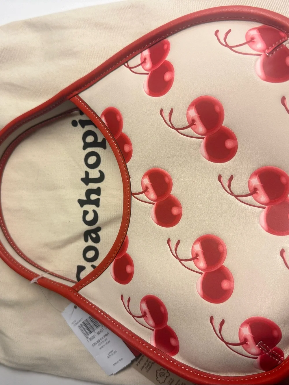 Coach Coachtopia Cherry Print Crossbody Bag Leather CL754 Red & Cream Rare